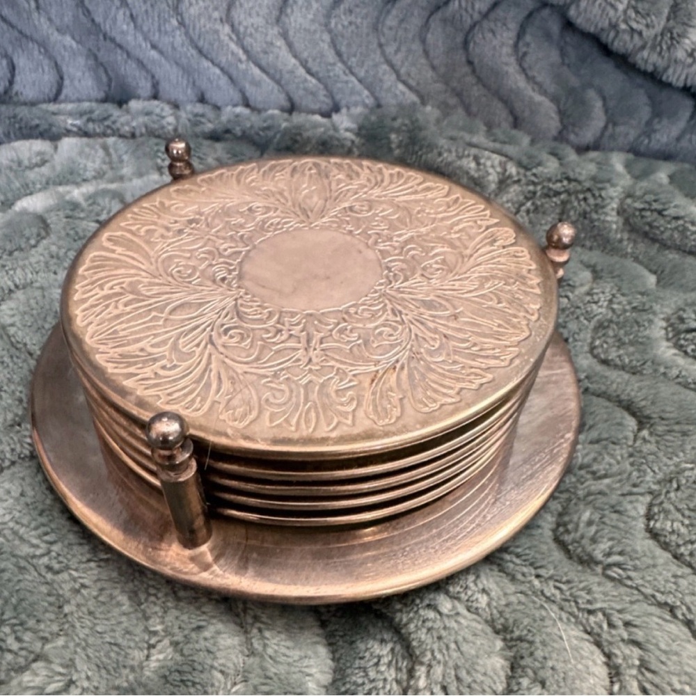 Elegant Silver Coaster Set